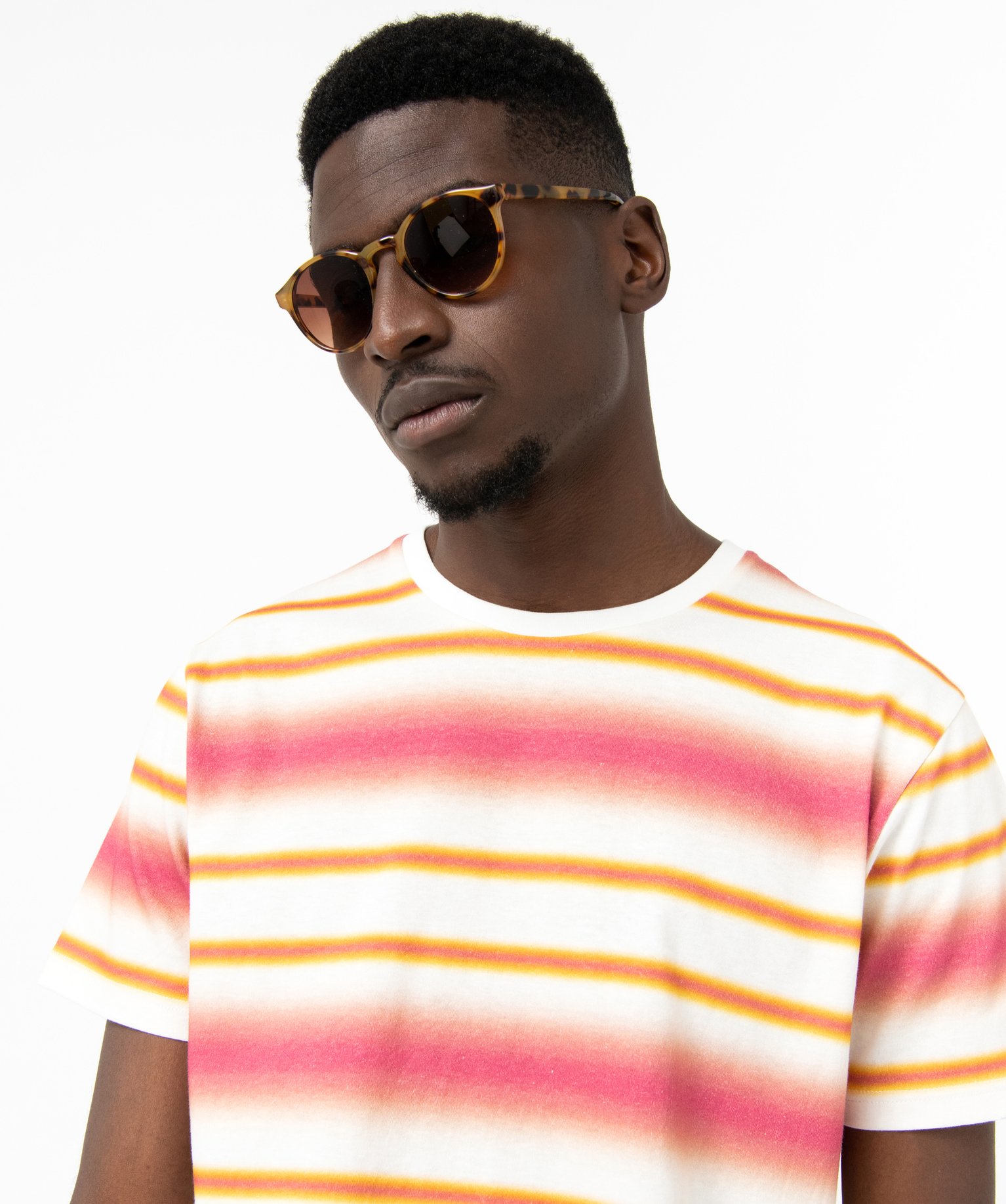Tee-shirt à manches courtes et rayures fantaisie homme raye | GEMO