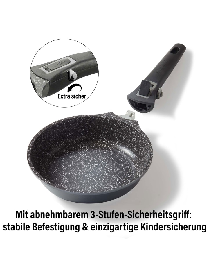 Stoneline Kochgeschirr-Set 8-teilig 18/20/24 mit abnehmbaren Griffen | mit Deckeln in Stoneline marble günstig kaufen onesize