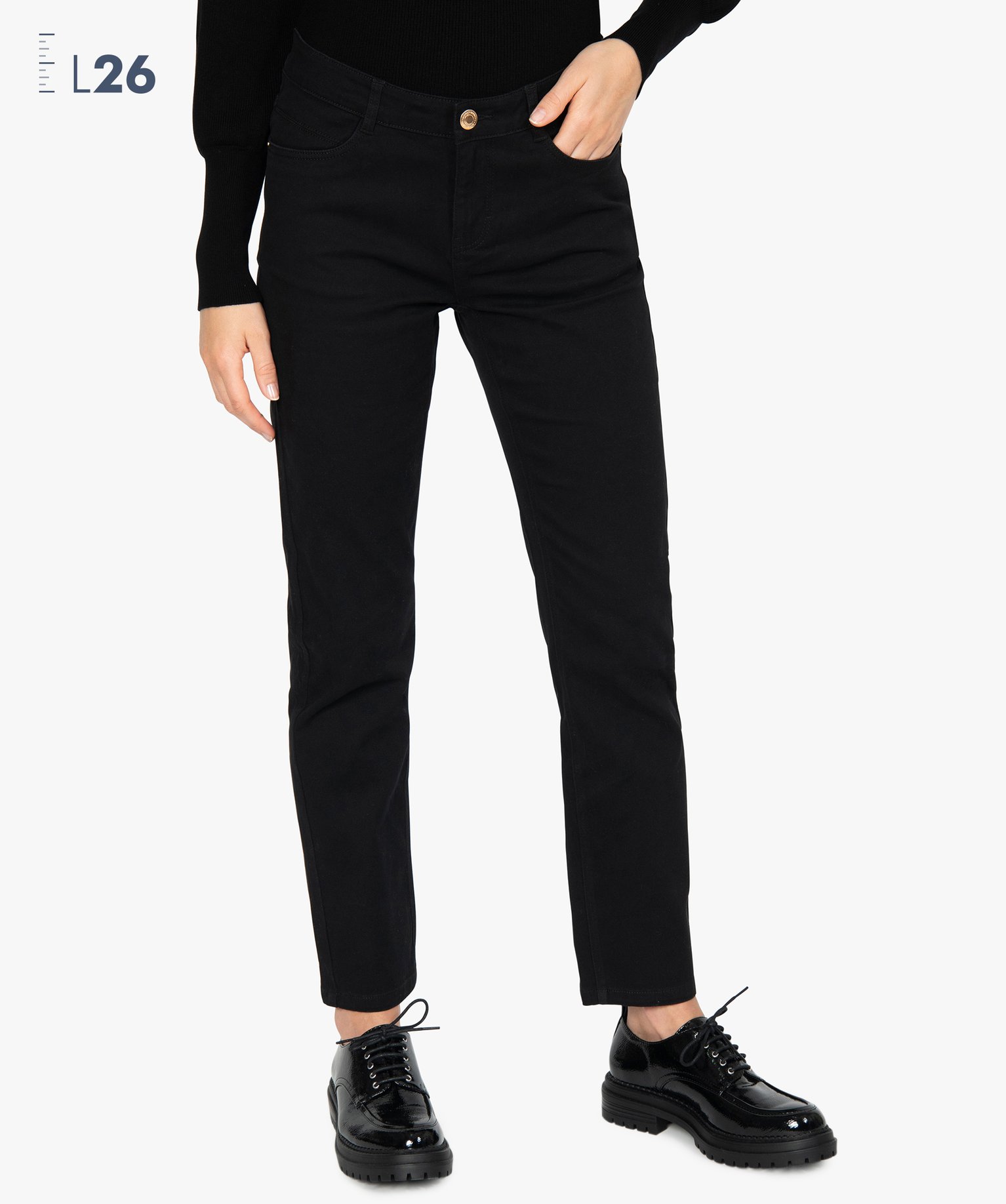 Jean femme coupe Regular - L26 noir | GEMO
