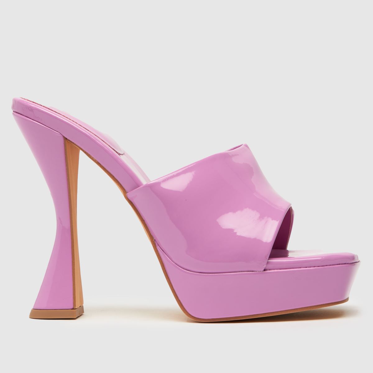 Shellys London – Rosa högklackade muleskor med candy pop-motiv