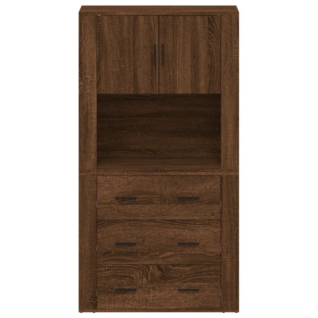 vidaXL Sideboard Highboard Braun Eichen-Optik Holzwerkstoff (2 St)