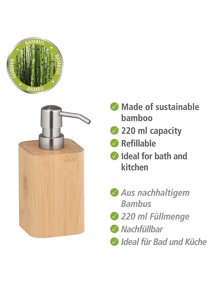 Wenko Seifenspender ''Bambusa'' in Hellbraun - 220 ml günstig kaufen onesize