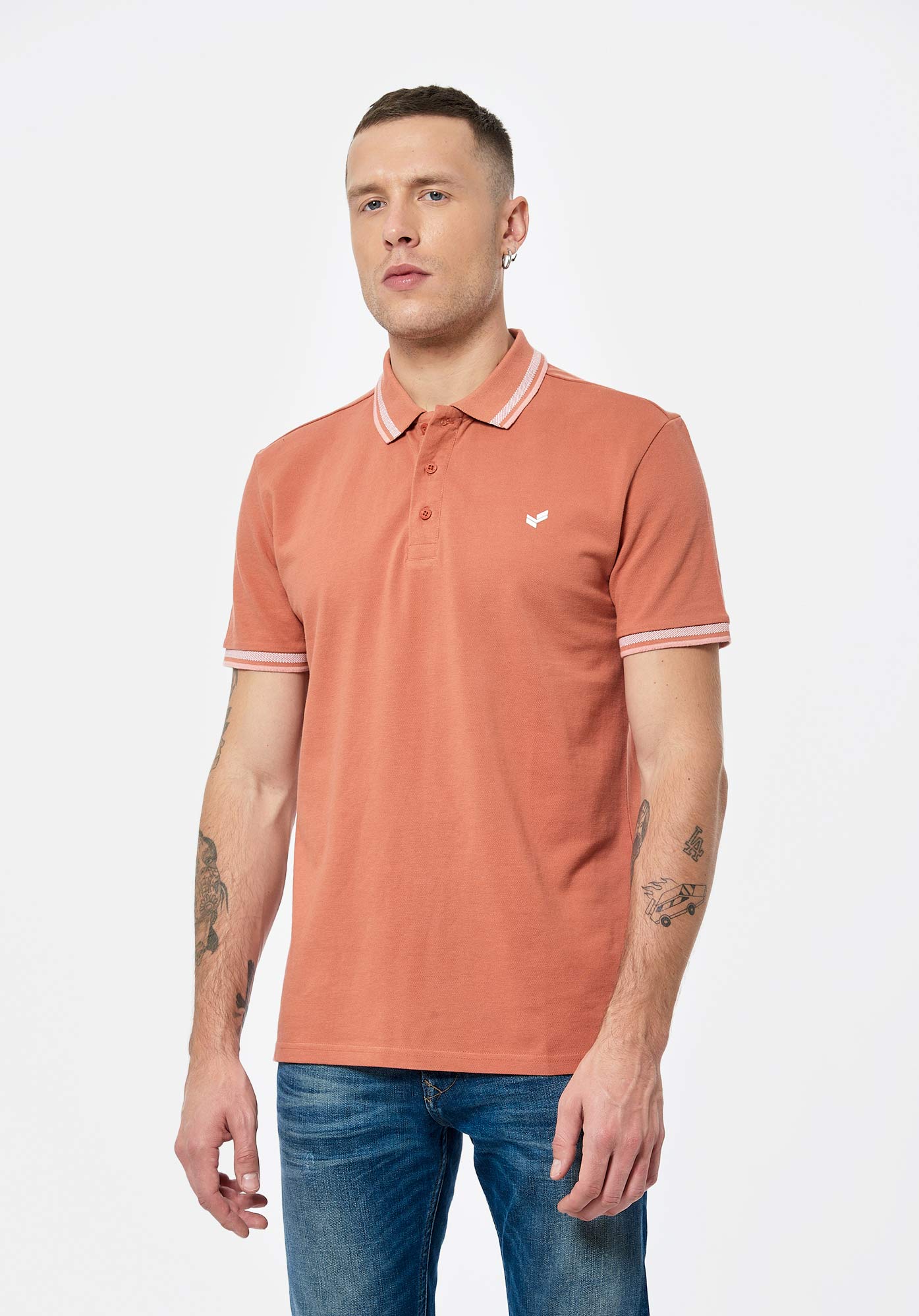 RAYOC  Polo orange Homme en 100% coton bio