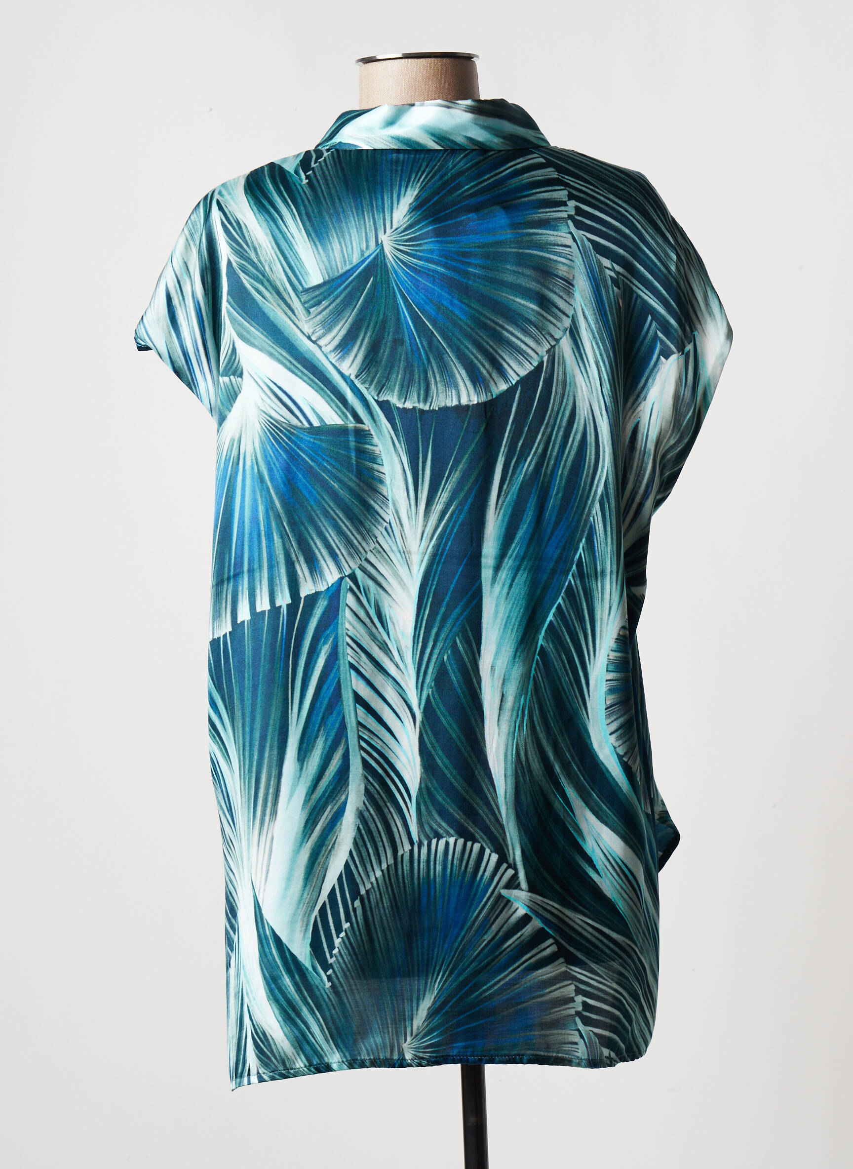 Lauren Vidal Tuniquemanchecourte Femme couleur bleu