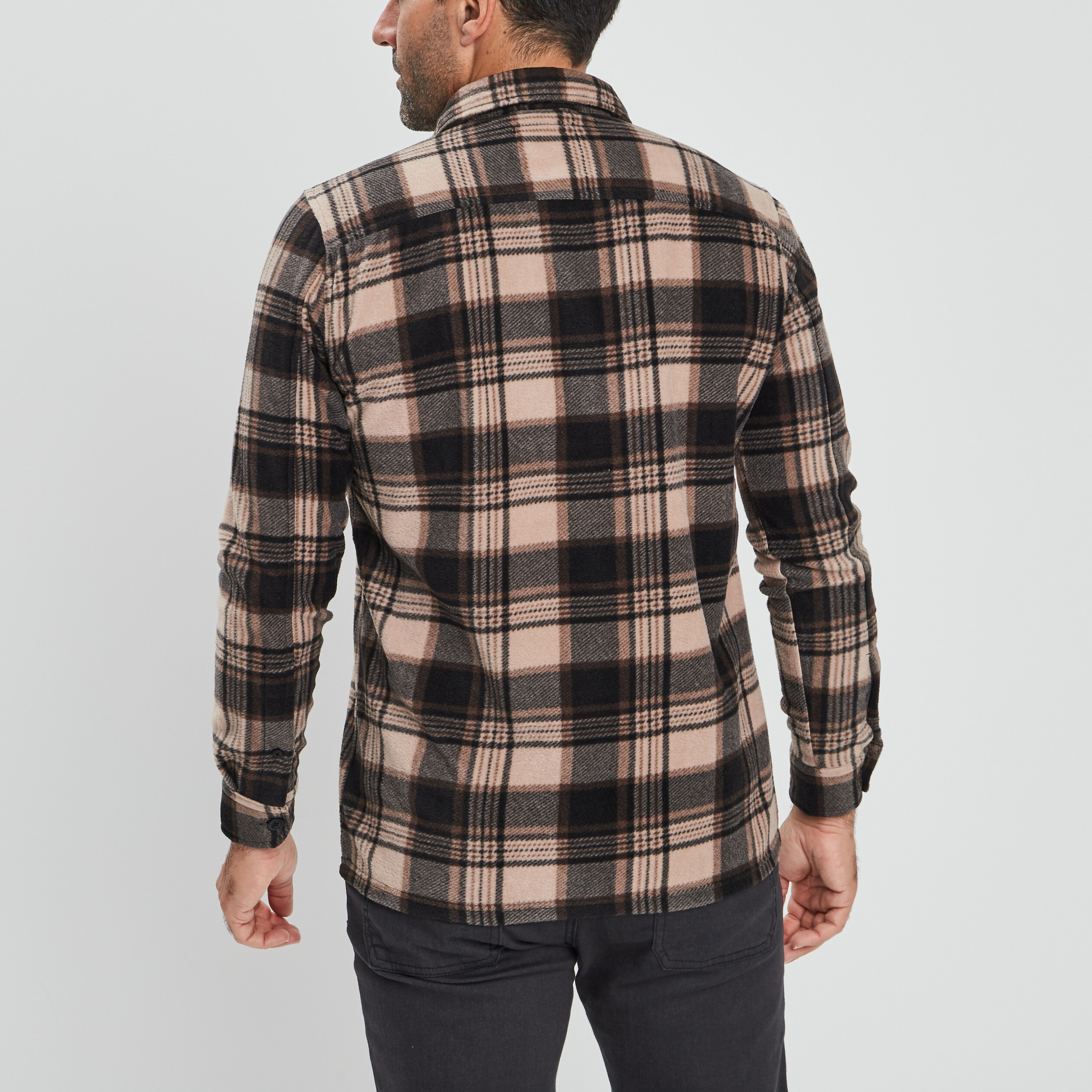 Chemise manches longues taupe homme | La Halle