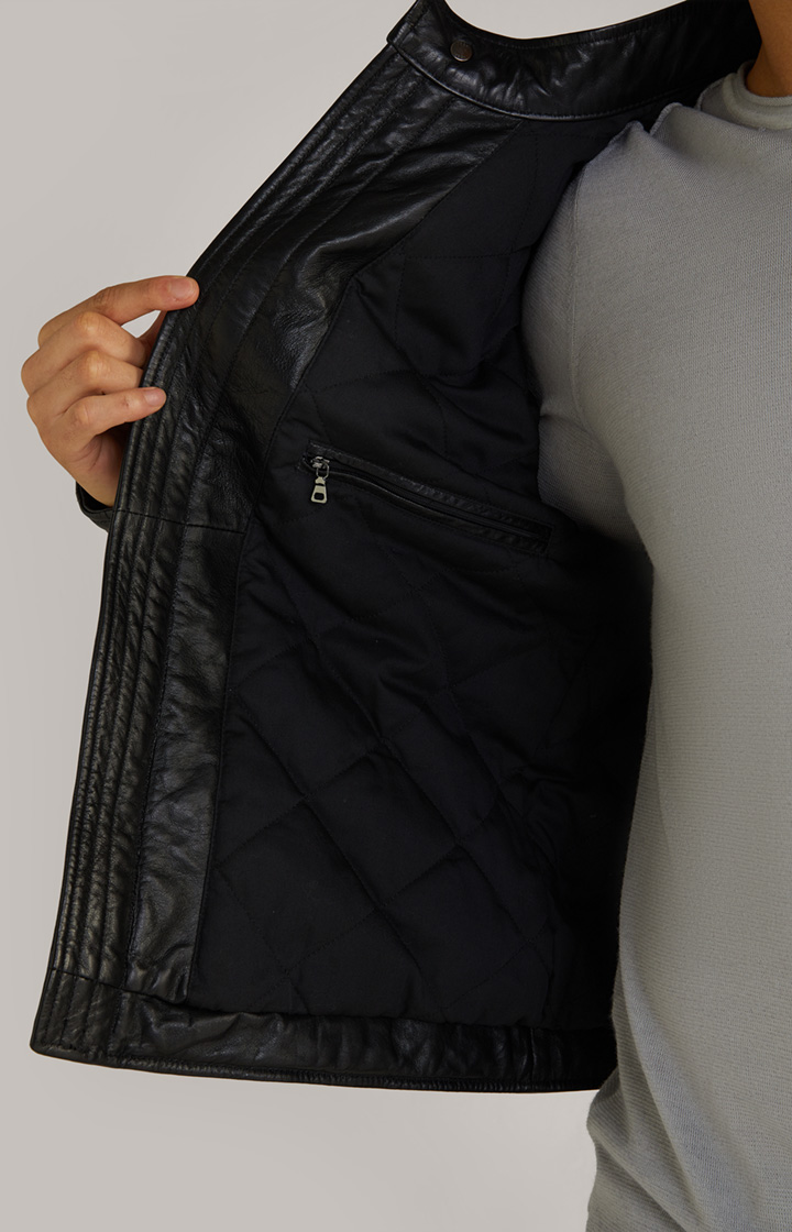 Lederjacke Cleary in Schwarz