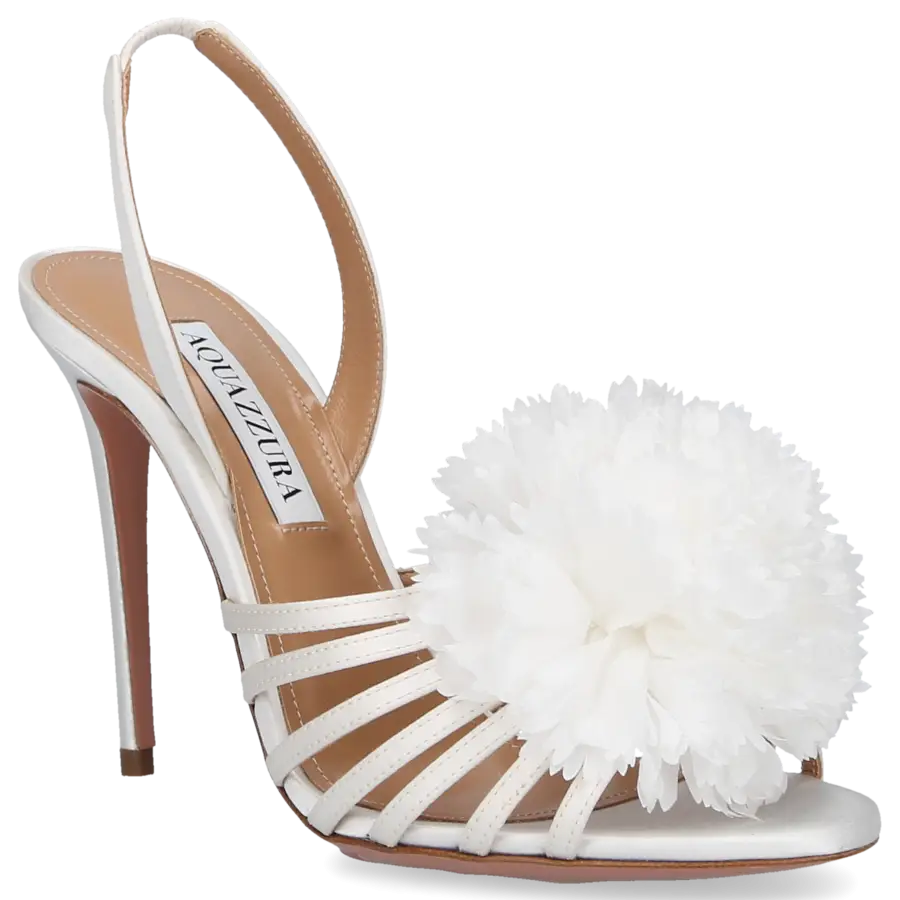 Aquazzura - Sandalen LOVE CARNATION 105 Satin - weiß