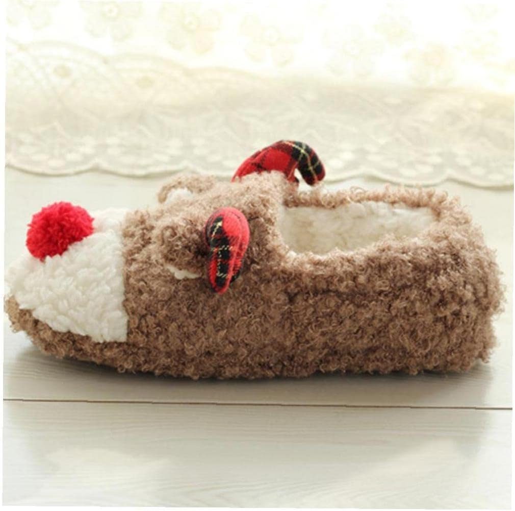Perfine Plüsch Hausschuhe Flauschige Slippers Pantoffeln Plüsch Hausschuhe Paar Hausschuhe Weihnachten Elche Baumwolle Schuhe Warme Anti-skid