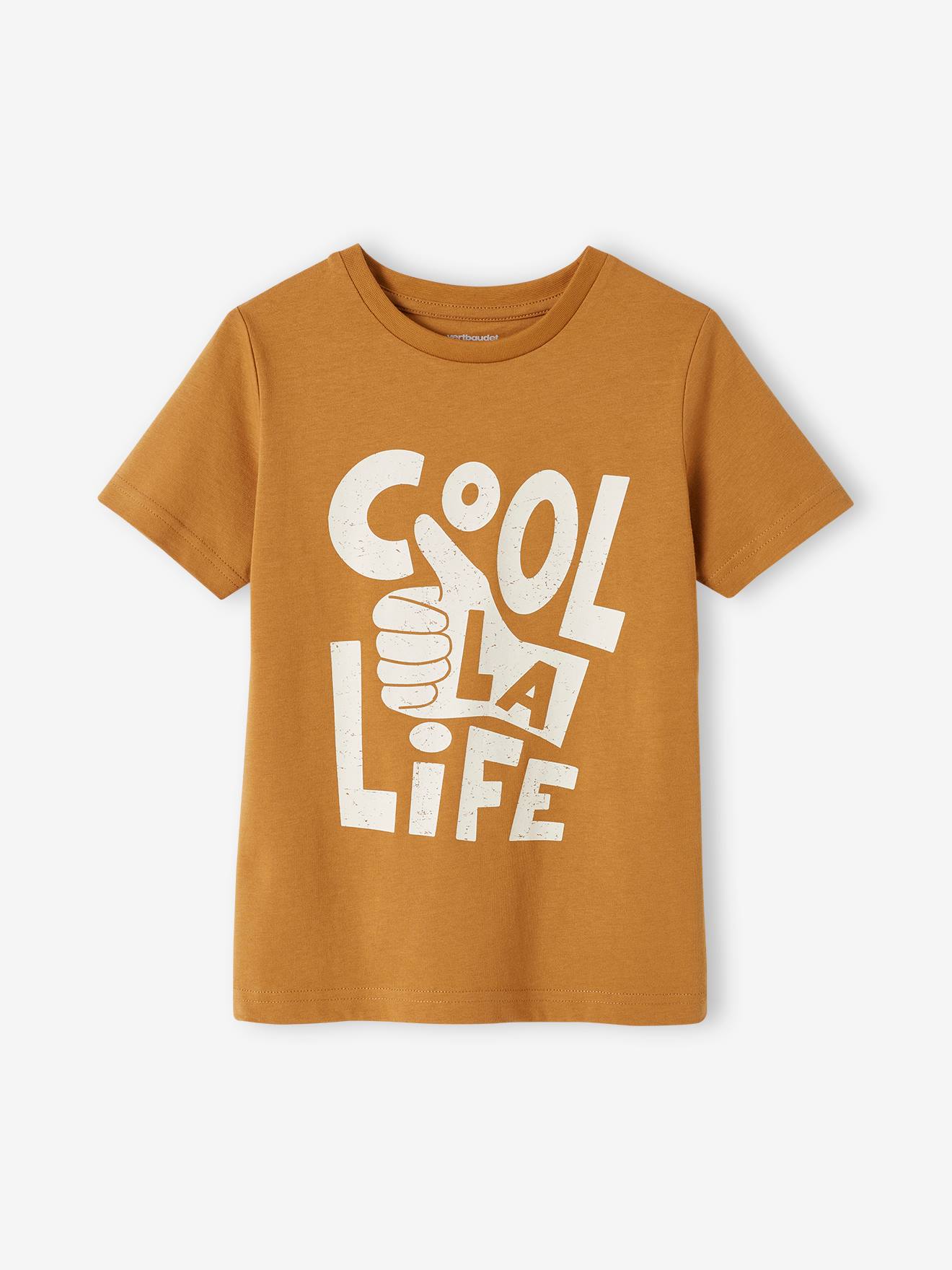 T-shirt imprimé Basics garçon manches courtes ocre