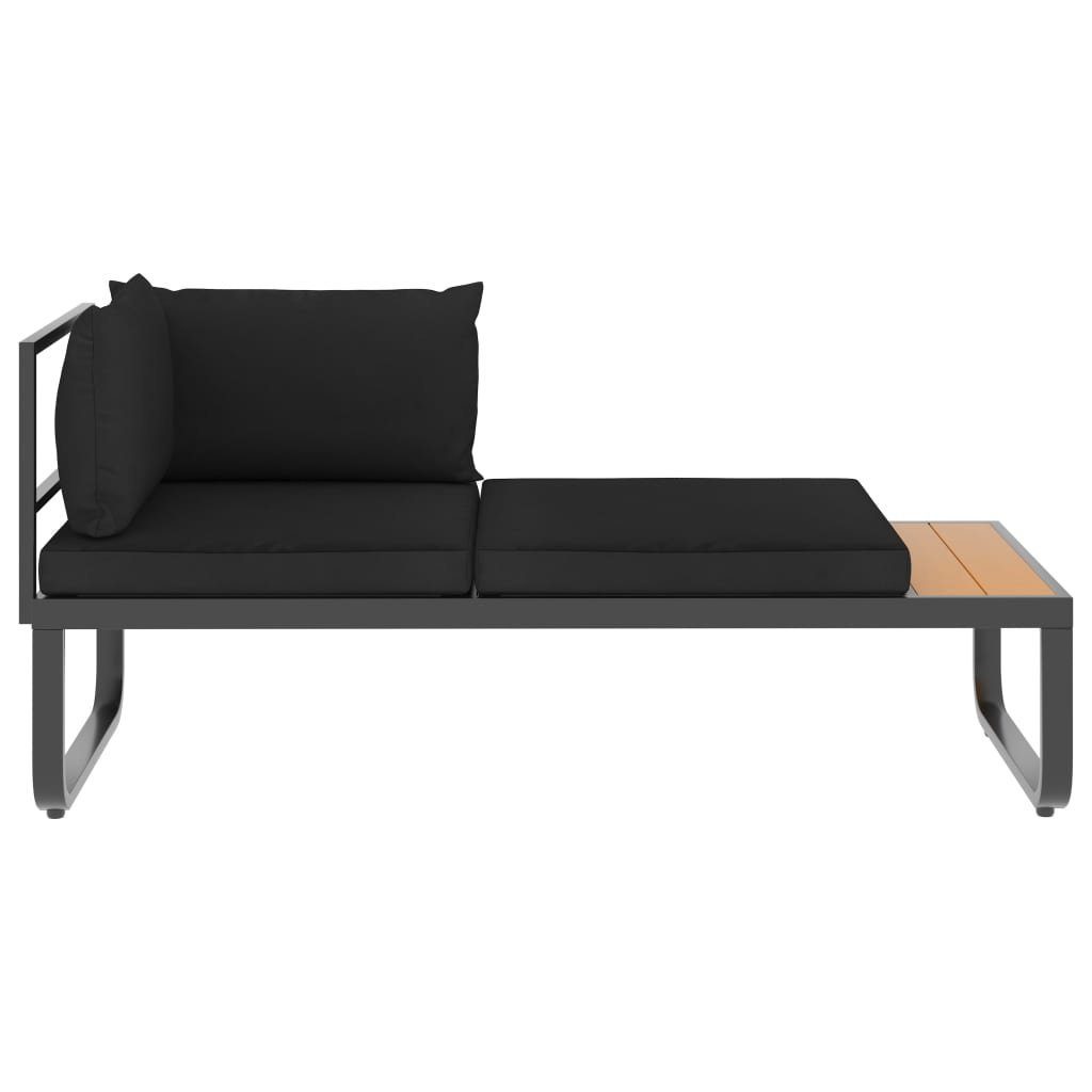vidaXL Loungesofa 4-tlg. Garten-Ecksofa-Set mit Auflagen Aluminium und WPC, 1 Teile