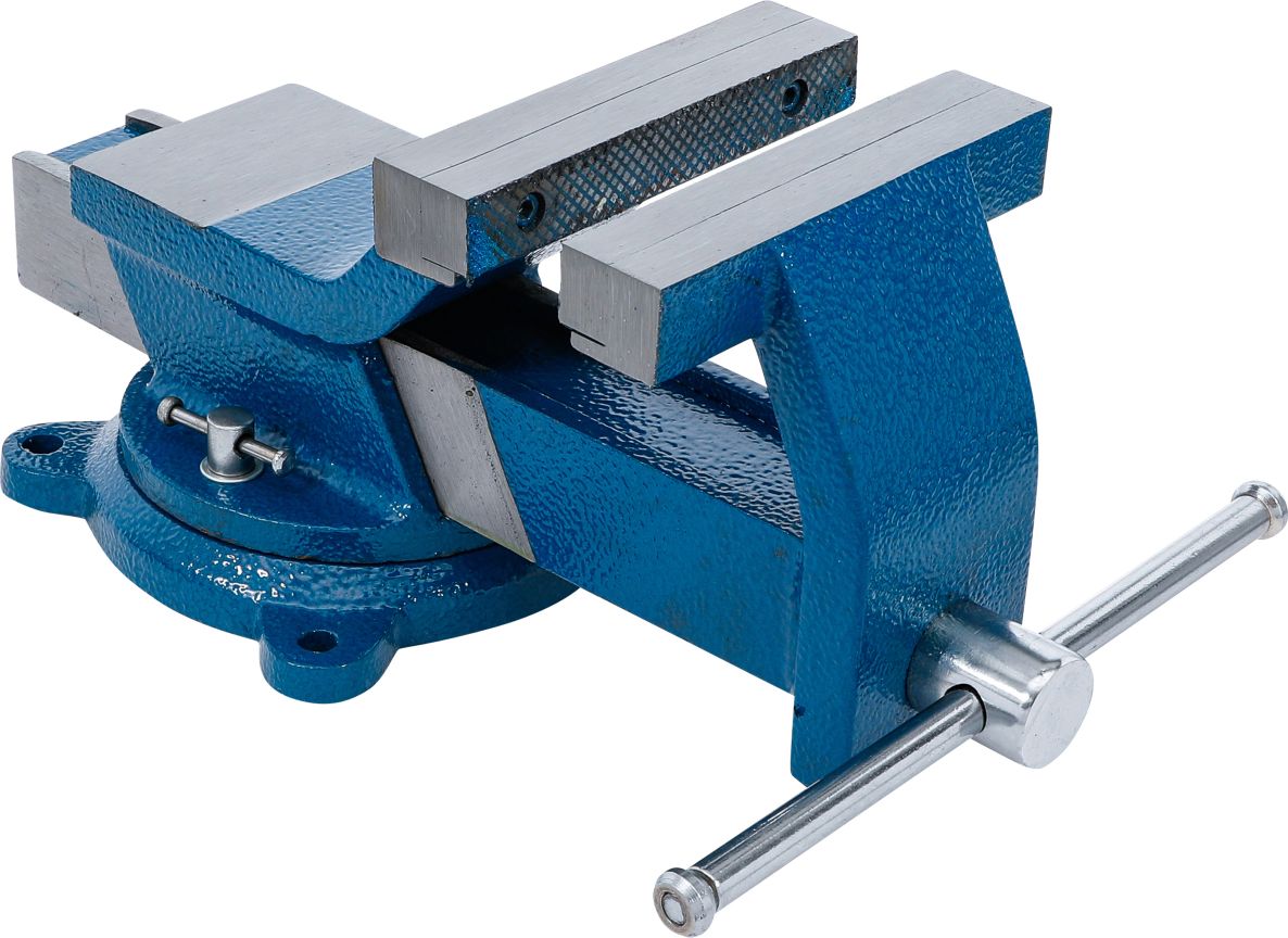 BGS 58115 Tornillo de banco de acero forjado con mordazas de sujeción de 150 mm
