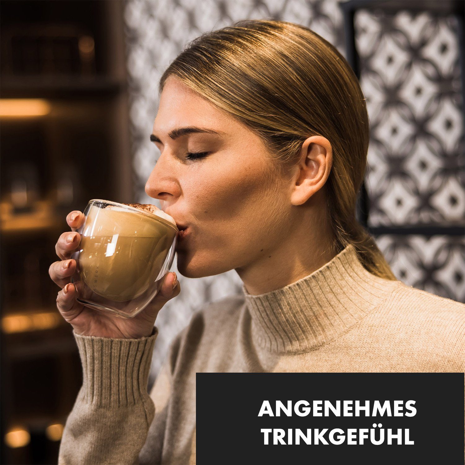 Klarstein Thermoglas Glaswerk Mirano doppelwandige Thermogläser Set, Borosilikatglas