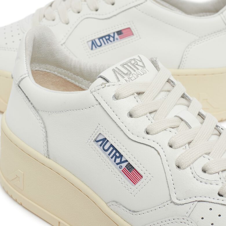 Autry Wmns Medalist Platform Leat/Leat wht/wht
