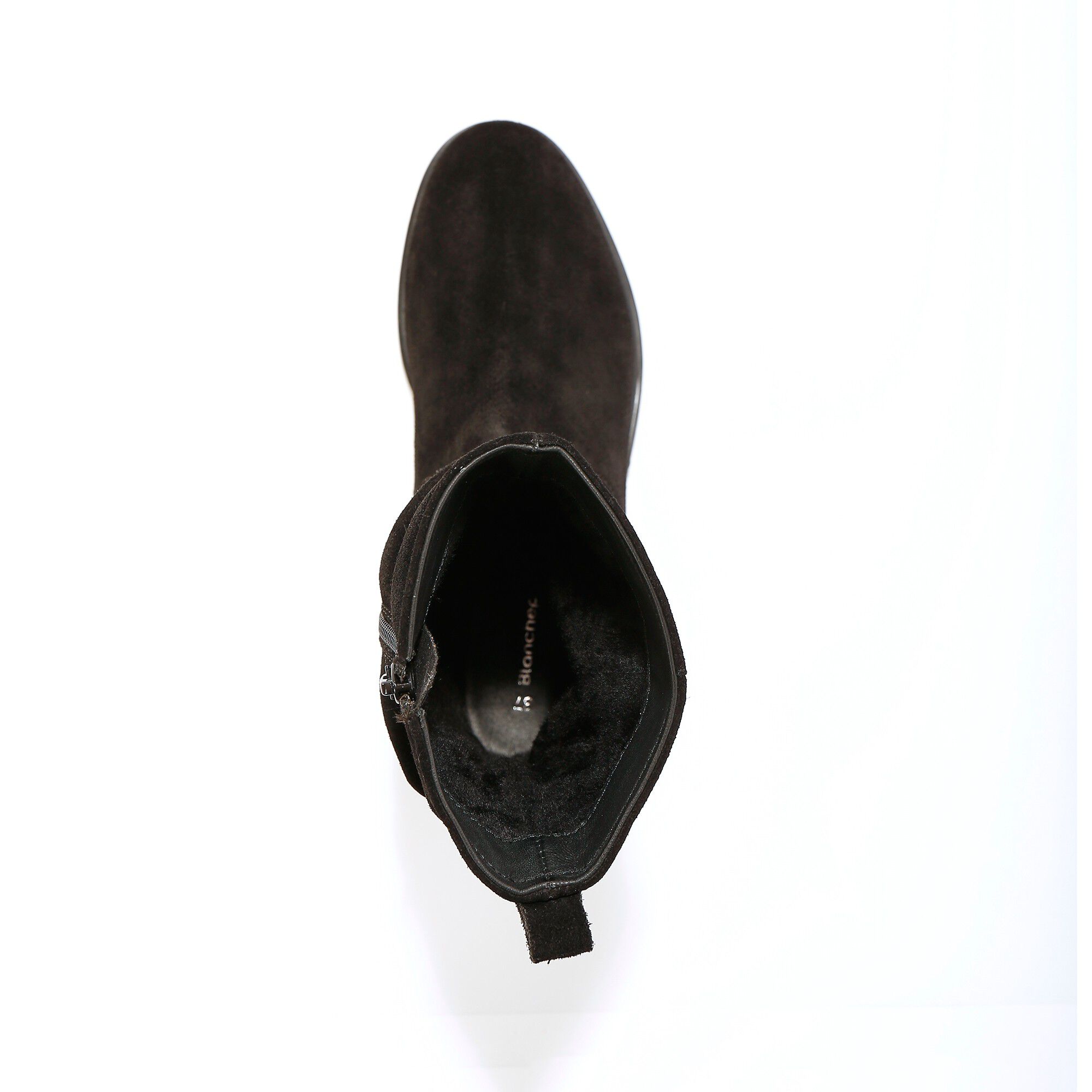 Bottes fourrées en cuir plissé