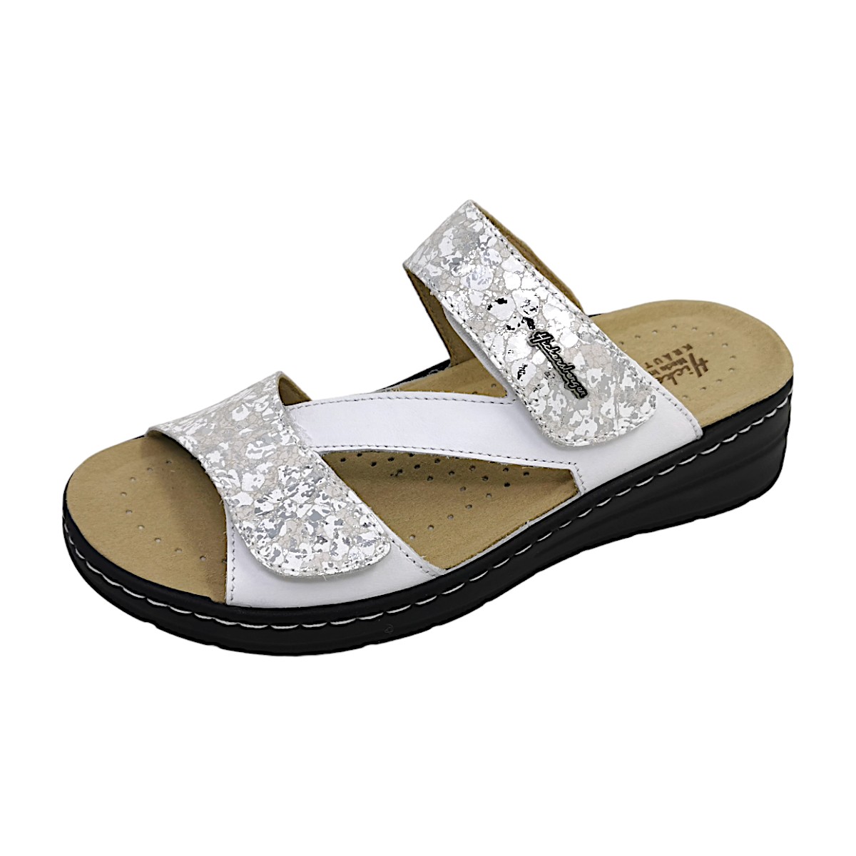 Hickersberger Napoli Pantolette Weite G 2526 Weiß 8022 Weiß/ Punktino