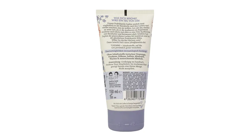 Jean&Len Traumlocken Curling Cream Reiswasser/Acaibeere 150 ml