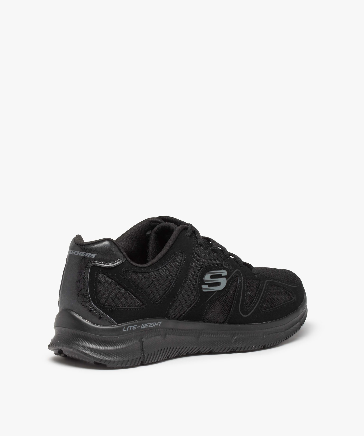 Baskets homme running unies dessus mesh – Skechers noir | GEMO