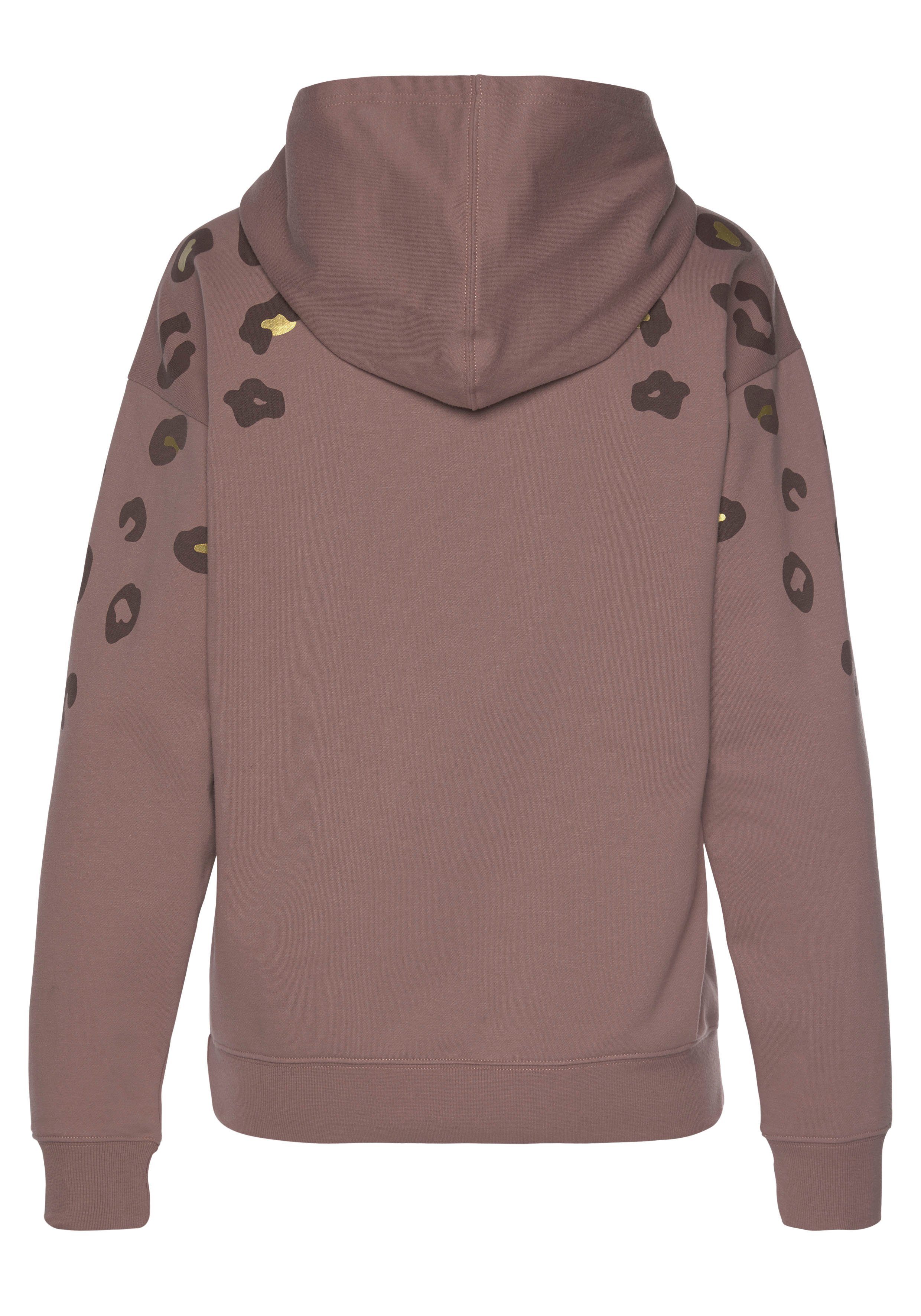 Bench. Kapuzensweatshirt mit glänzendem Leomuster, Hoodie