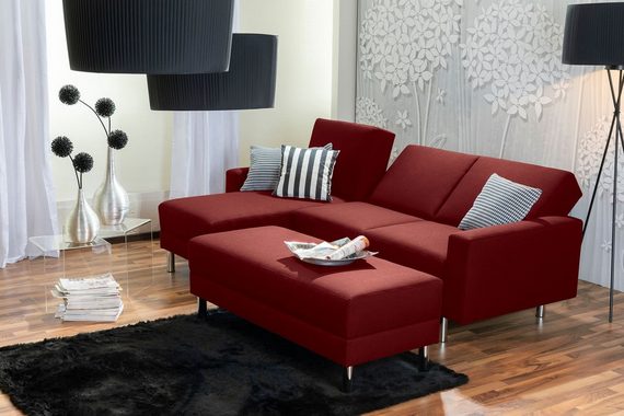 Max Winzer® Loungesofa Just Fashion Funktionssofa Flachgewebe rot, 1 Stück, Made in Germany
