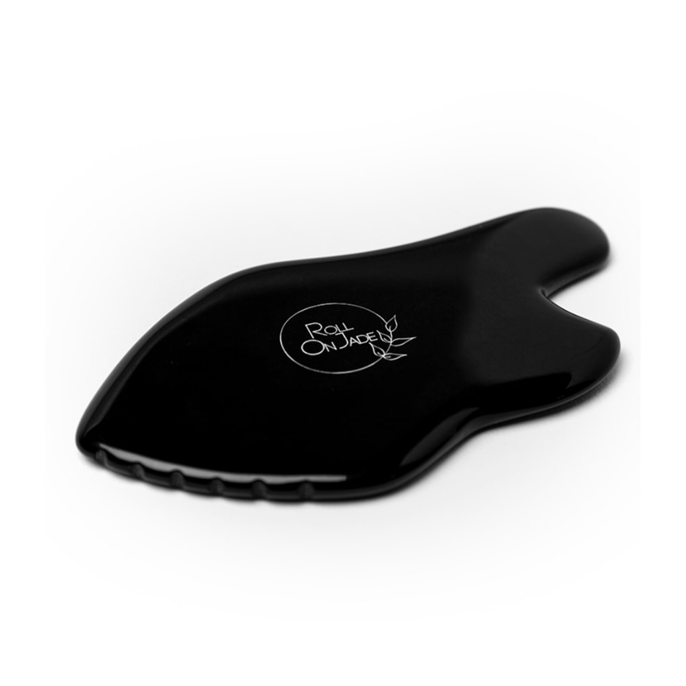 roll on jade Gua sha obsidienne noire Gua sha
