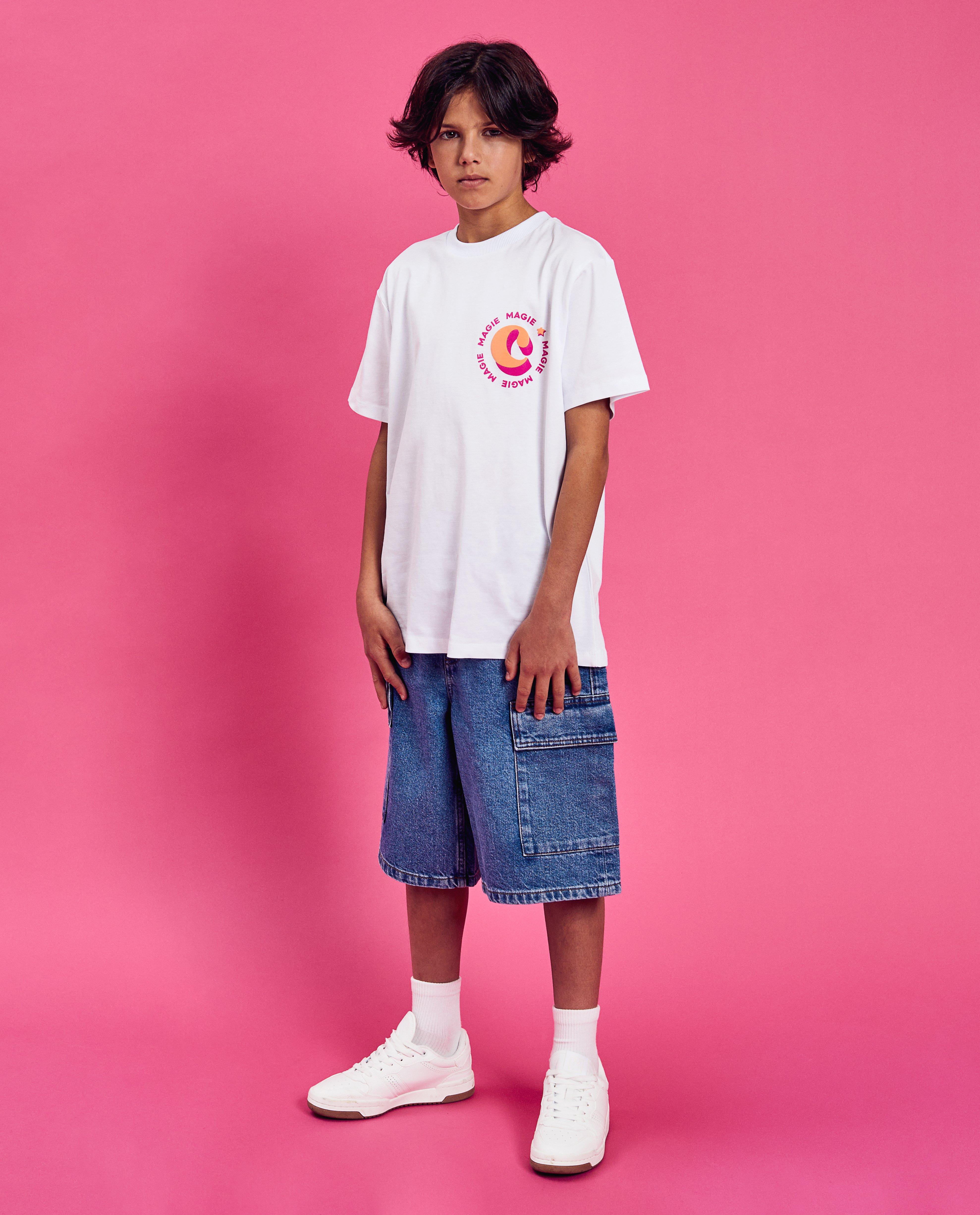 Tricou CAMILLE MAGIC seaside tour, unisex, 4-14 ani, alb