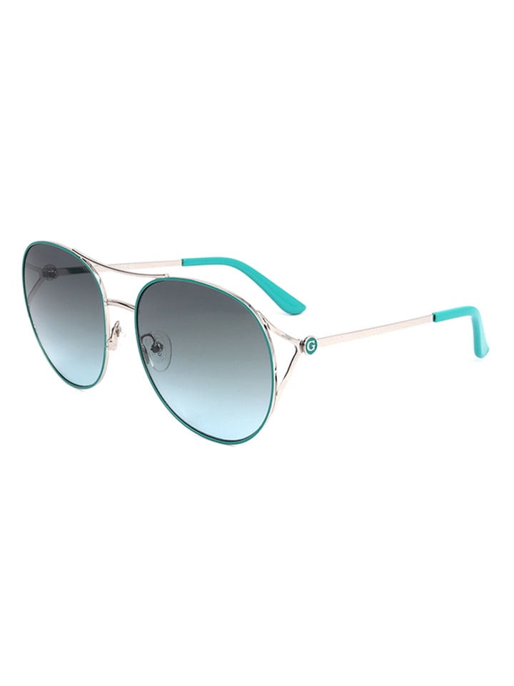 Guess Damen-Sonnenbrille in Türkis-Gold/ Blau günstig kaufen 59