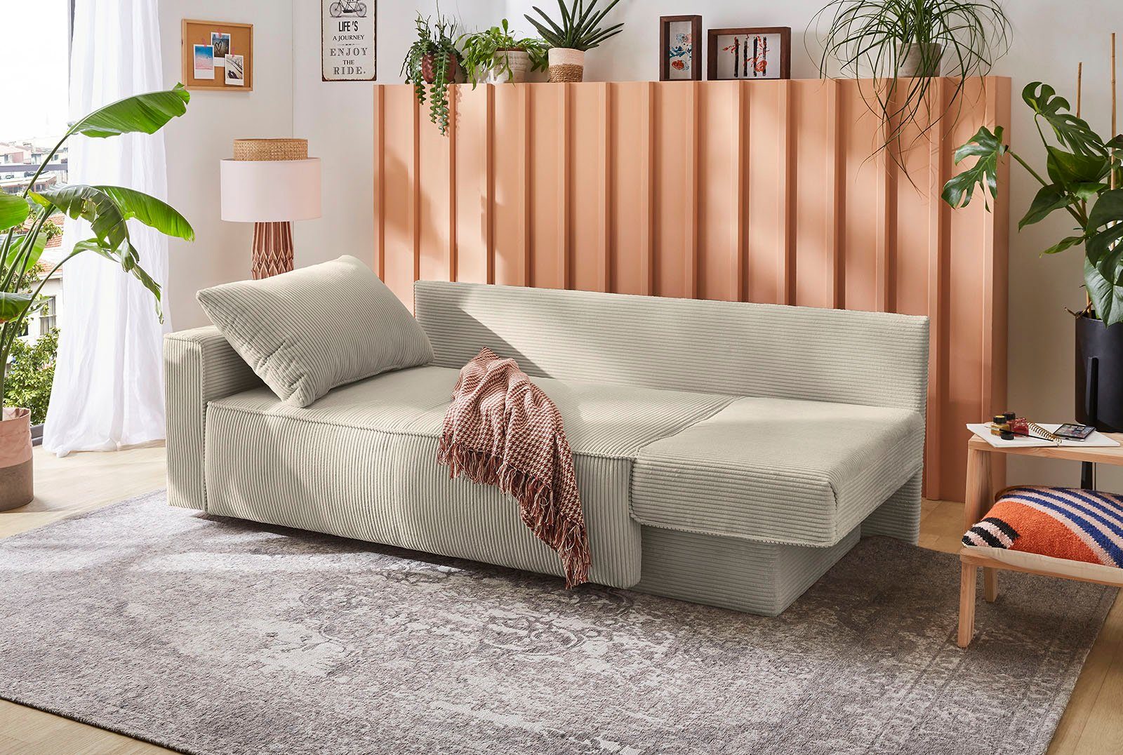 Jockenhöfer Gruppe Schlafsofa Ron, Platzsparendes Sofa mit Gästebettfunktion, Federkernpolsterung