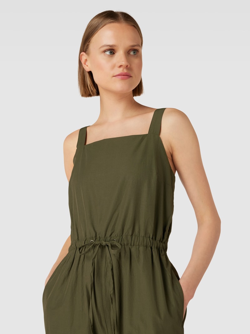 Jumpsuit mit Taillenbund Modell 'Jeanet' in olivgrün
