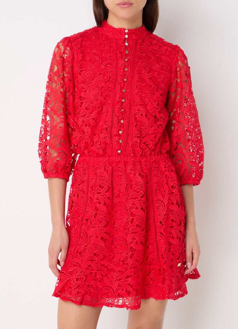 NIKKIE Dijon mini tunic dress with openwork design