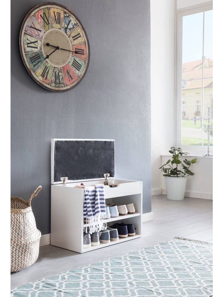 KADIMA DESIGN Schuhbank mit Sitzfläche Garderoben-Bank Holz 60 x 40 x 30 cm, in Weiß günstig kaufen onesize