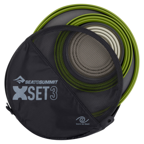 X-SET: 3-PCE   (X-MUG,X BOWL, X PLATE &  STORAGE POUCH) - Campinggeschirr