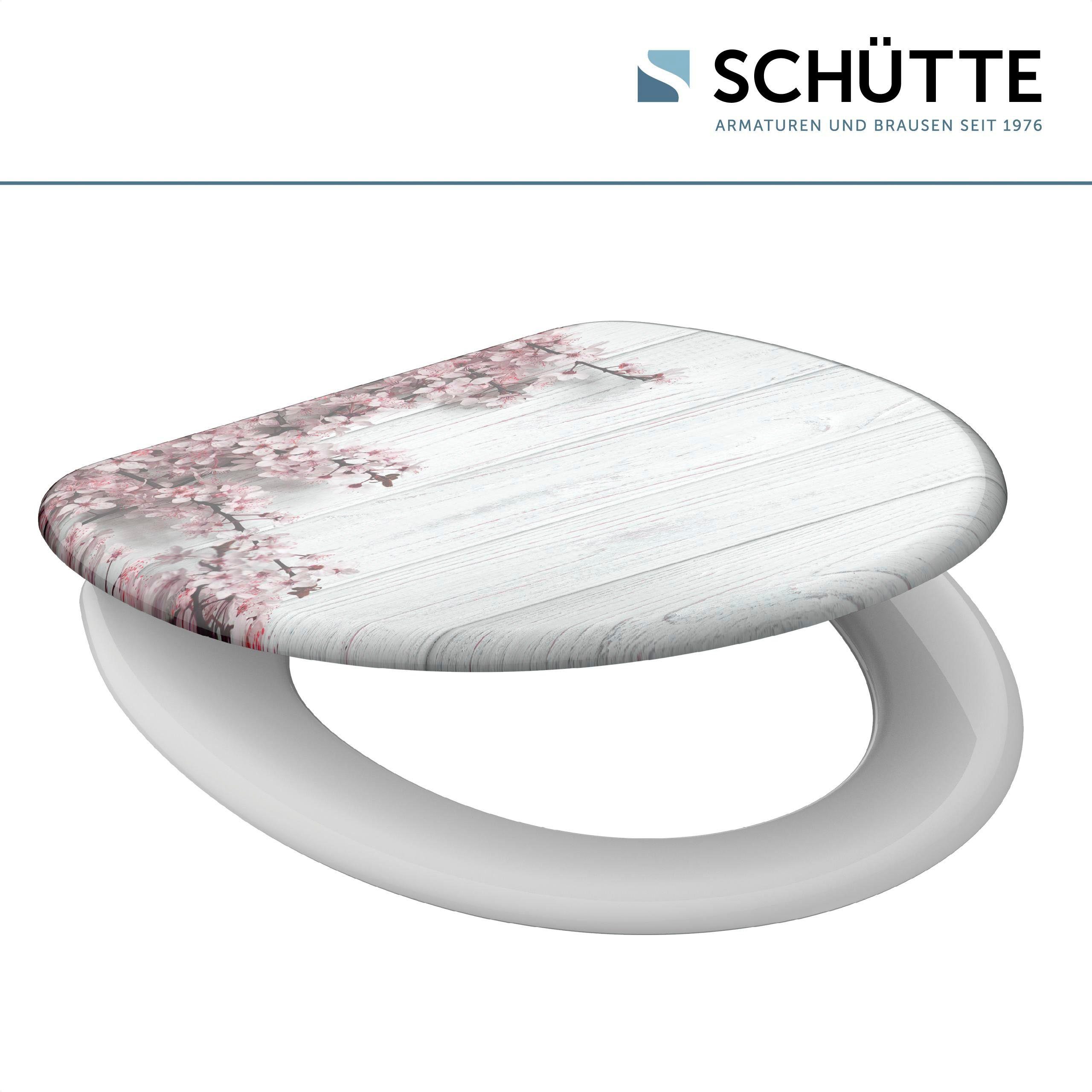 Schütte WC-Sitz Flowers&Wood, Duroplast, Absenkautomatik, Motivdruck