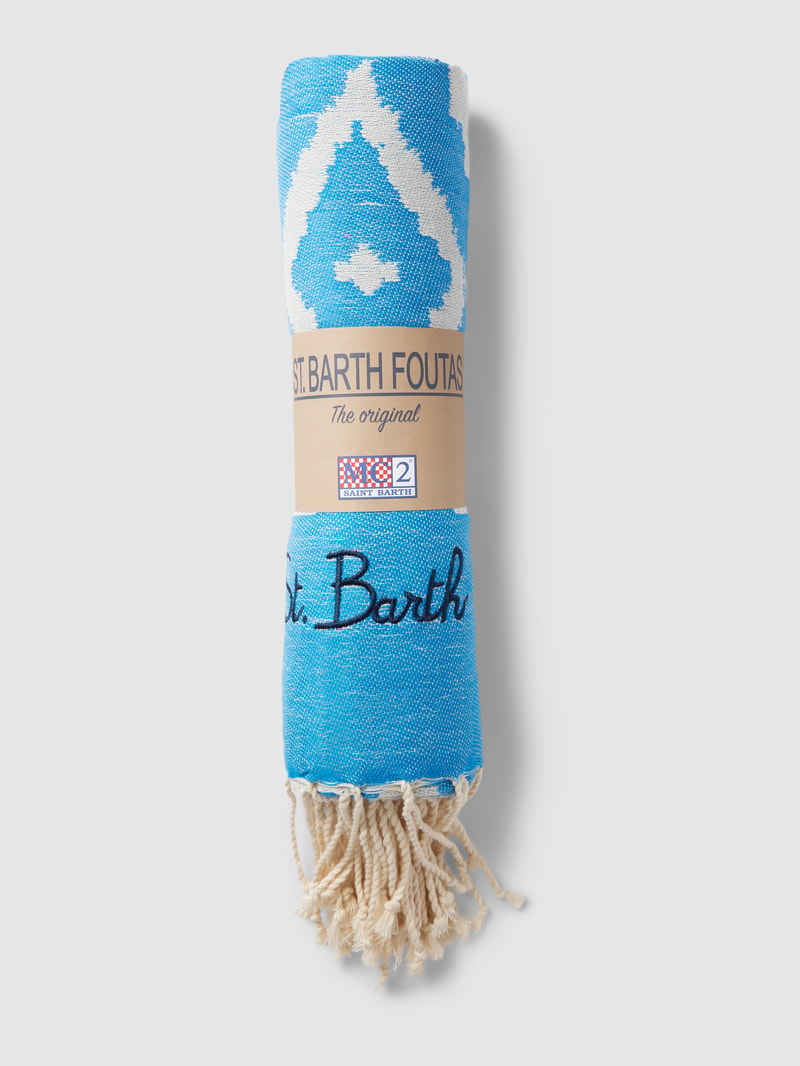 Strandtuch mit Allover-Muster Modell 'FOUTAS' in royalblau