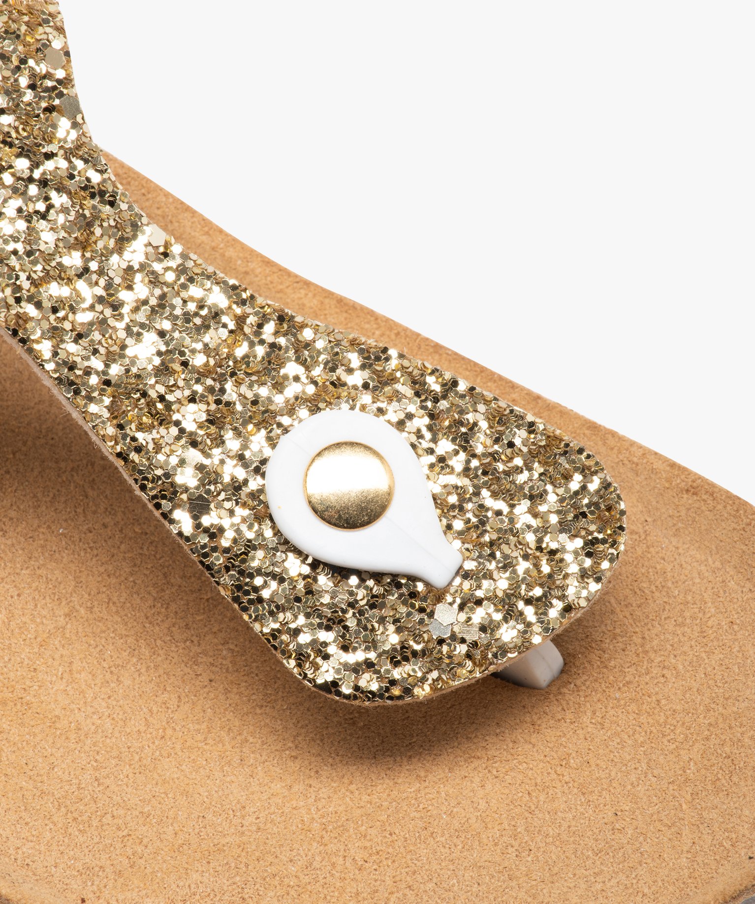 Mules femme plates à paillettes avec entre-doigts or | GEMO