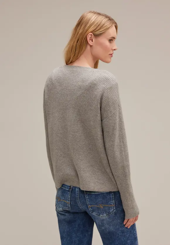 Street One Offene Melange Strickjacke