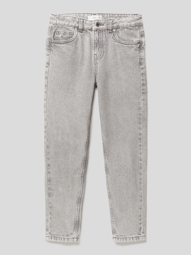 Jeans im Destroyed-Look in mittelgrau meliert