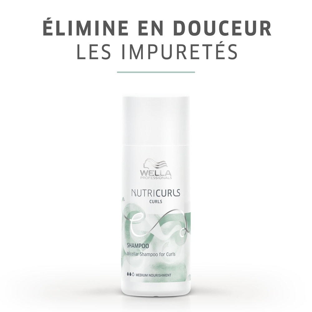 Wella NUTRICURLS Shampooing micellaire pour cheveux bouclés Shampooing anti frisottis