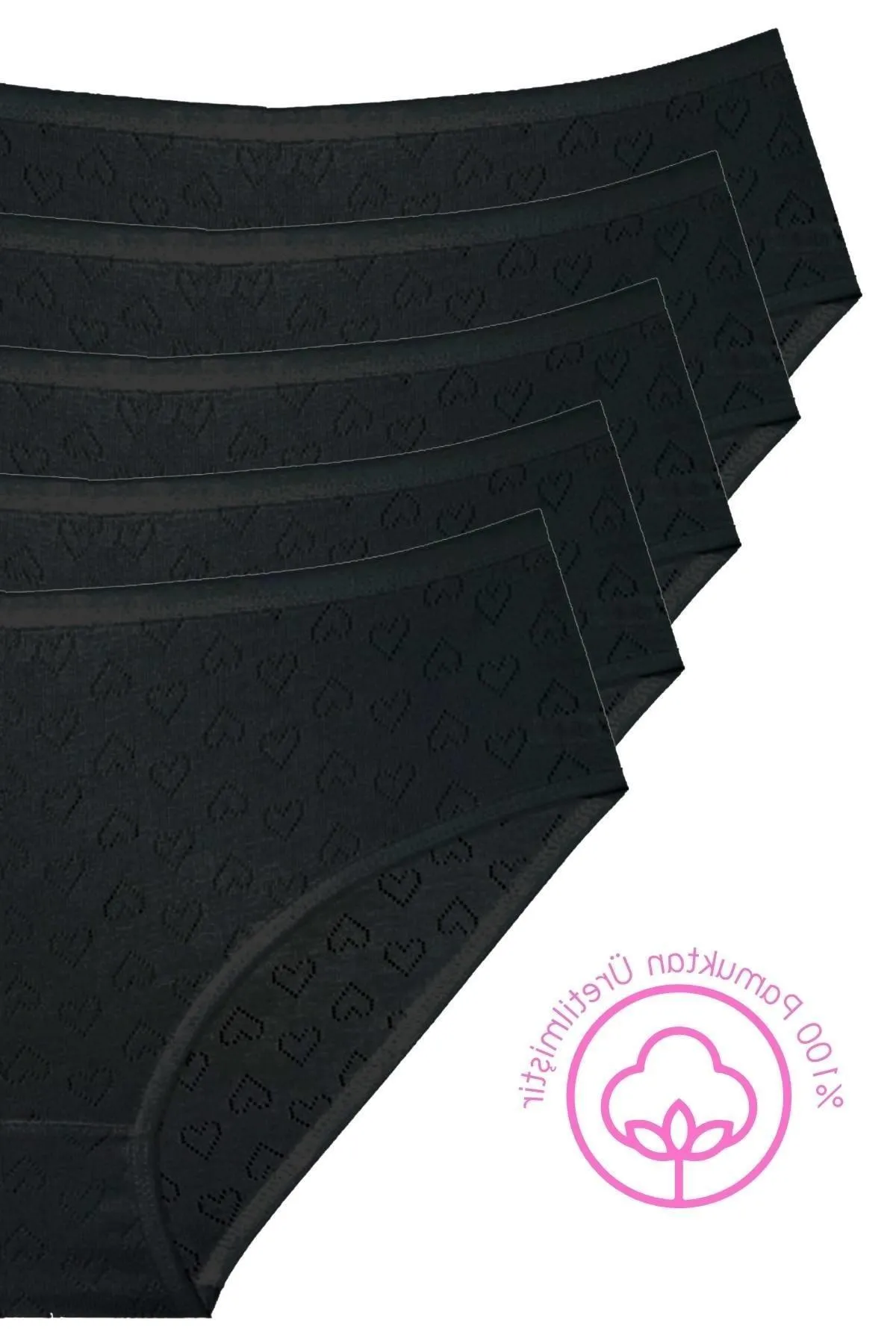 Newlilla  1506 Herz 100 % Baumwolle 5-teiliges Bato-Höschen-Set für Damen V16