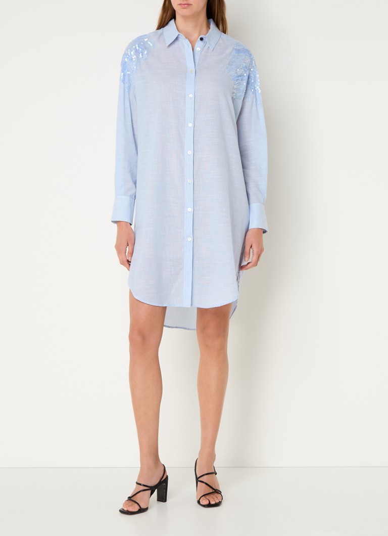 Bruuns Bazaar Ardes - Robe chemise courte semi-transparente à sequins