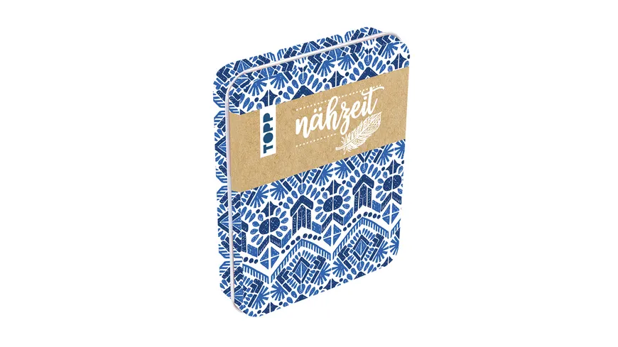 Nähzeit Reise-Nähset mit Metalldose Blau/Weiß