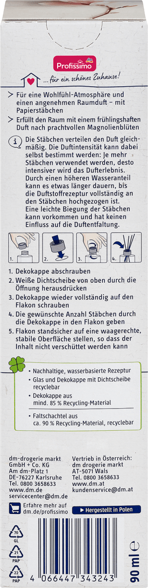 Duftstäbchen Raumduft Magnolie, 90 ml