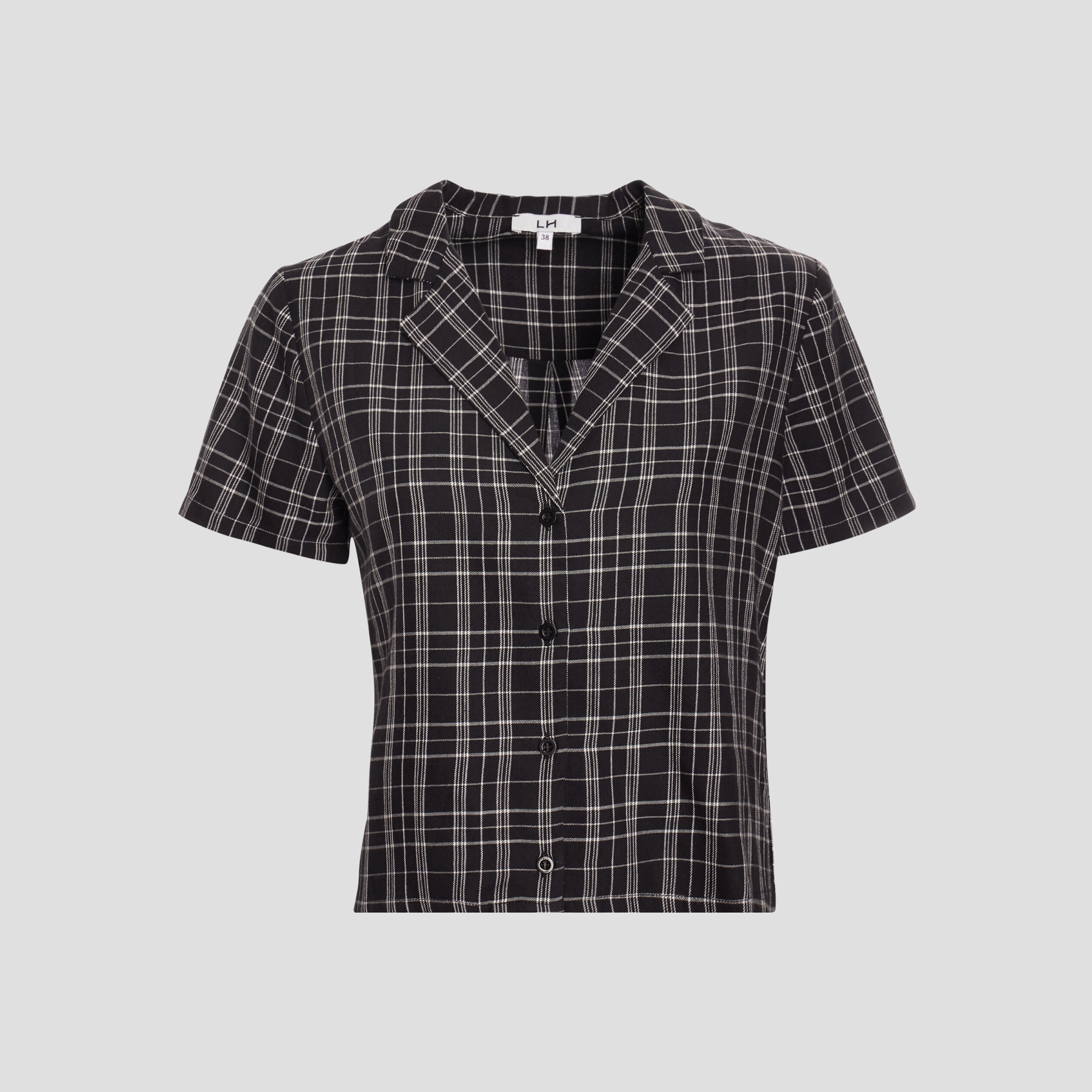 Chemise cropped coton noir femme | La Halle