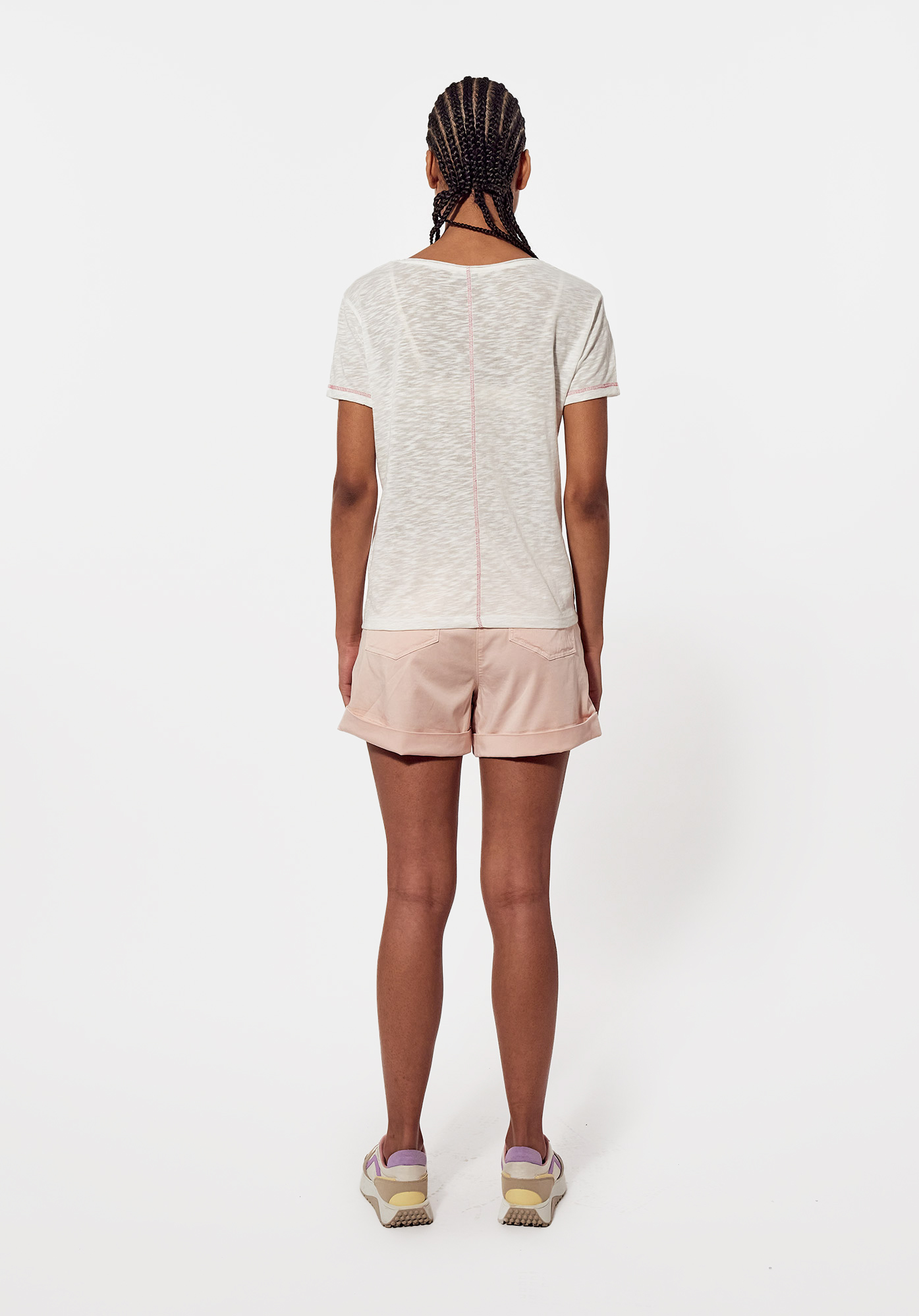 KOX    T-shirt blanc chiné femme