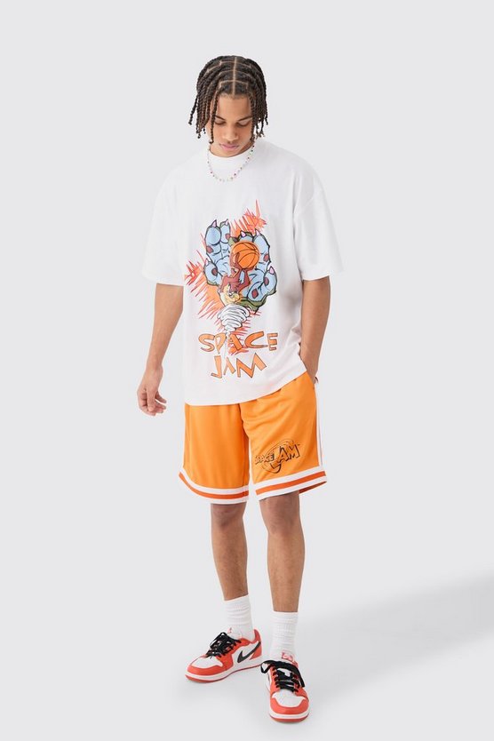 Oversize Space Jam T-Shirt und Mesh Shorts Set