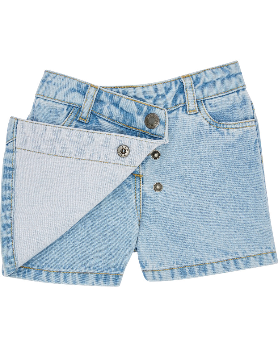 Jeans-Shorts mit Rockansatz