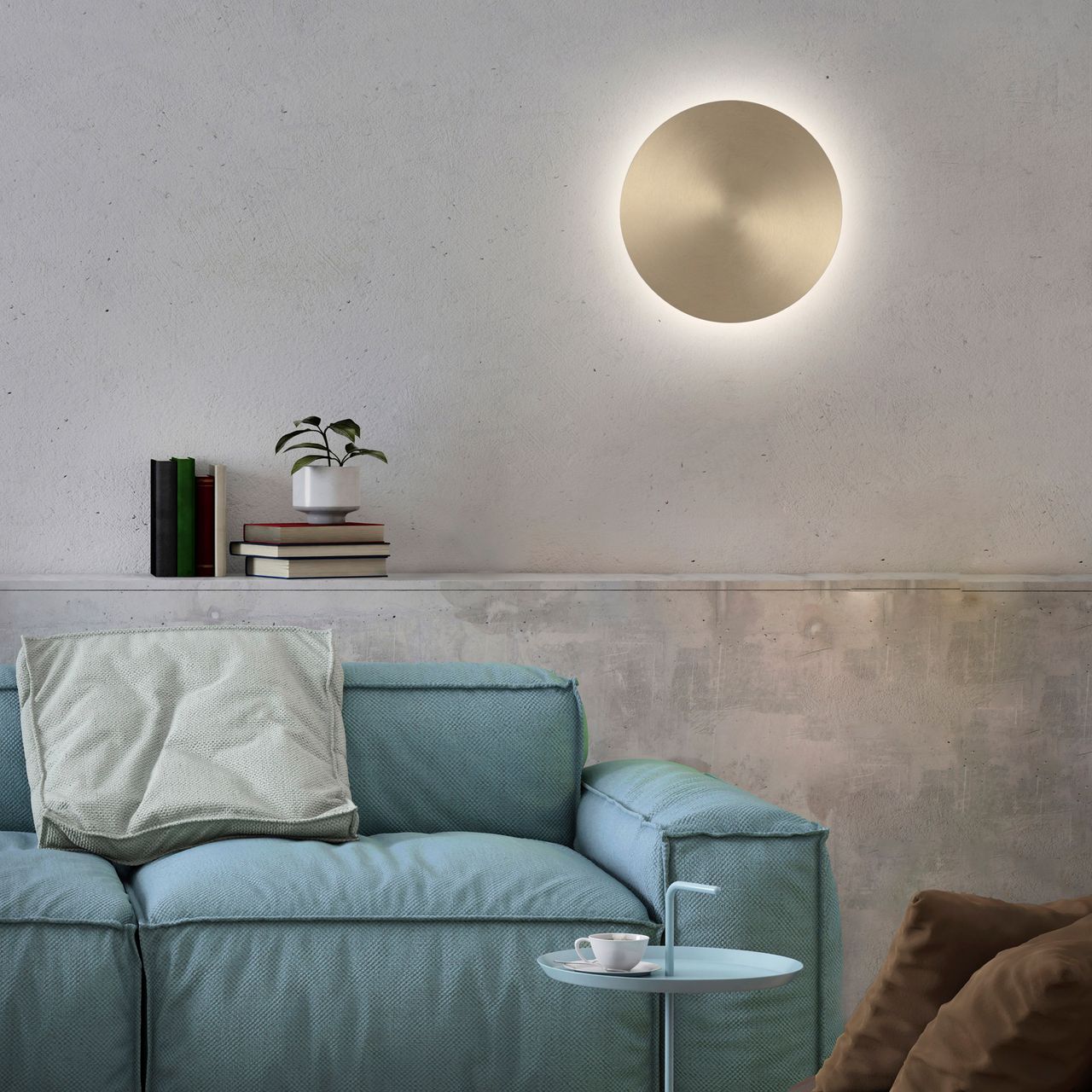 Paul Neuhaus LED Wandleuchte AKKU PUNTUA, Akkubetrieb, Klettverschluss, messing matt