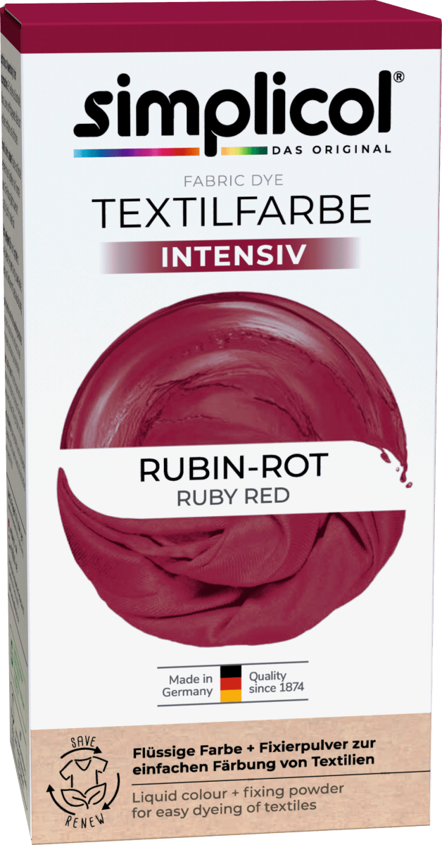 Textilfarbe intensiv Rubin-Rot, 1 St