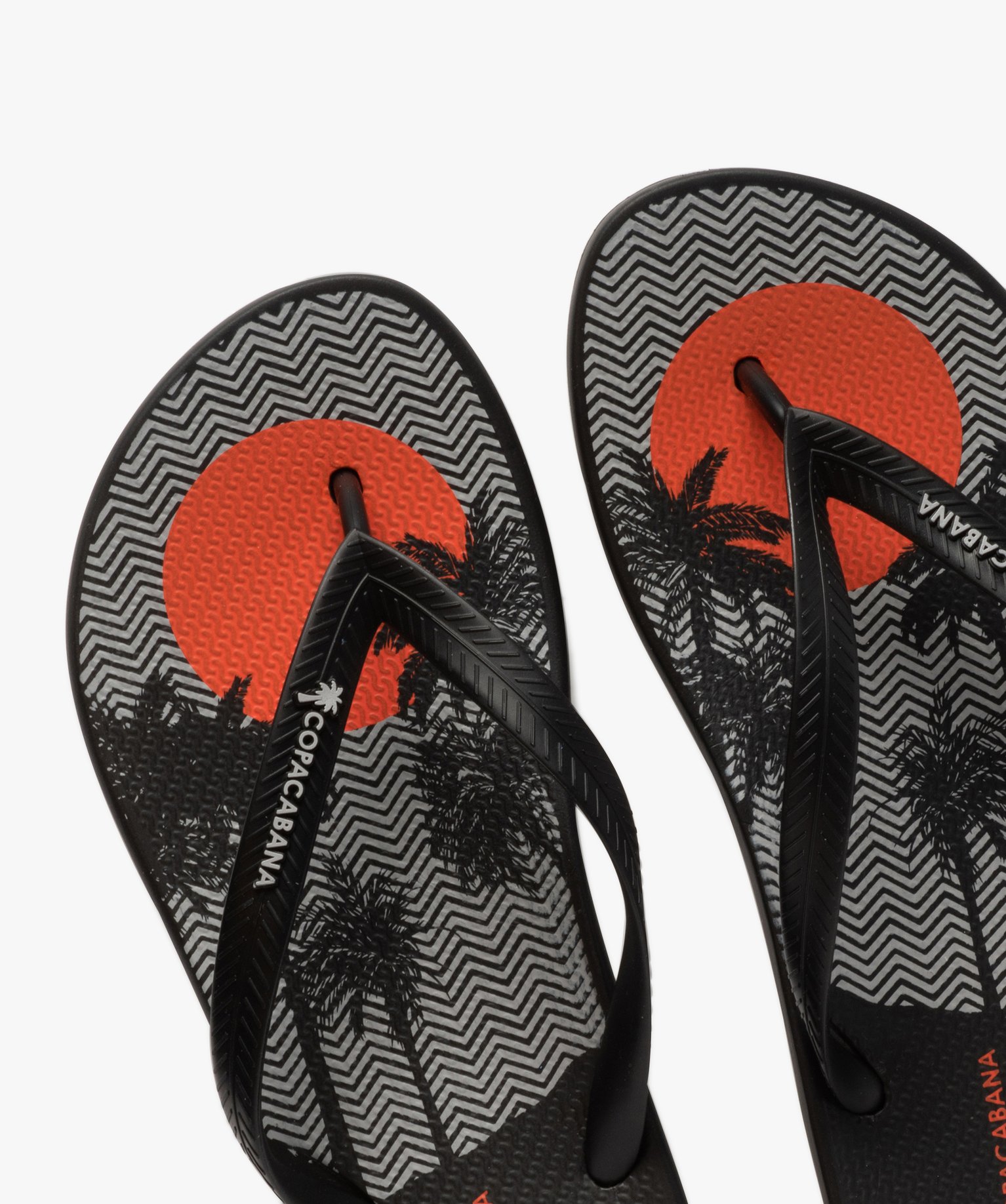 Tongs homme à semelle imprimée - Copacabana noir | GEMO