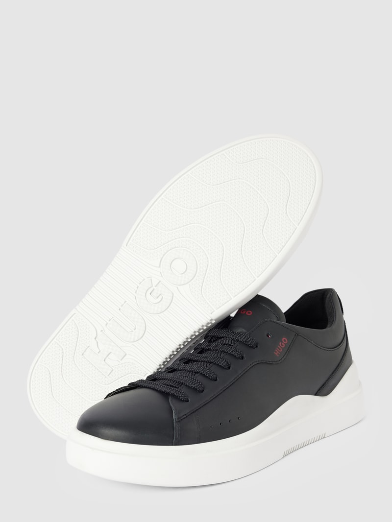 Sneaker aus Leder mit Label-Details Modell 'Blake' in schwarz