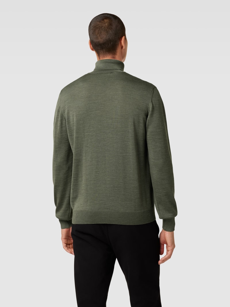 Rollkragenpullover aus Wolle Modell 'ROLLI' in grün